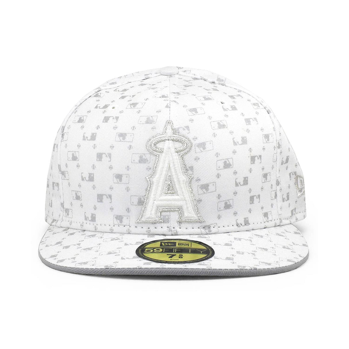 ニューエラ キャップ 59FIFTY ロサンゼルス エンゼルス MLB FLOCKING FITTED CAP WHITE