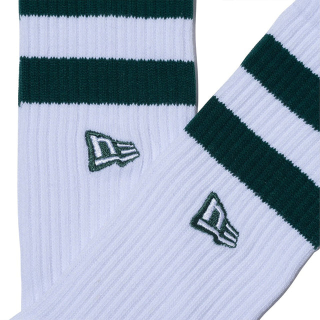 ニューエラ 靴下 SOCKS CREW LINE 2PAIRS DK GREEN BEIGE NEW ERA ソックス ダークグリーン ベージュ 2ペア