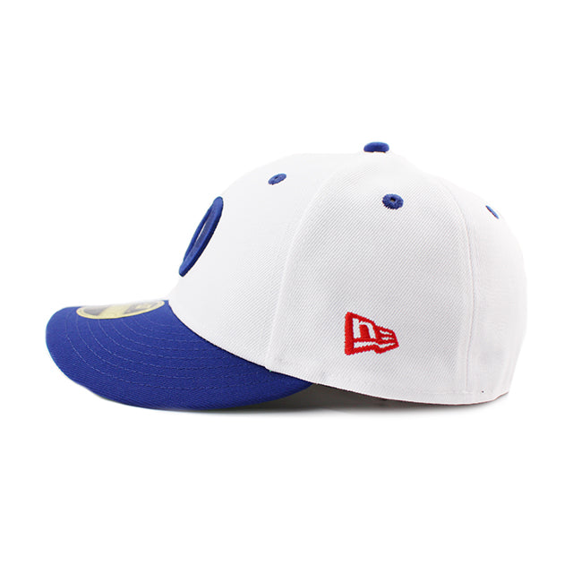 ニューエラ キャップ LP59FIFTY ロサンゼルス ドジャース MLB DODGERS PACK D LOGO LOW CROWN FITTED CAP WHITE-DARK ROYAL BLUE