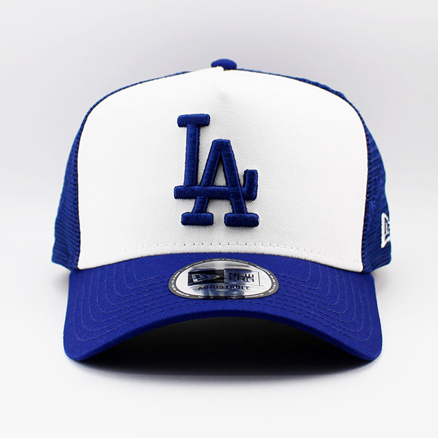 ニューエラ キャップ 9FORTY ロサンゼルス ドジャース MLB EMBROIDERY A-FRAME TRUCKER MESH CAP WHITE-DARK ROYAL BLUE