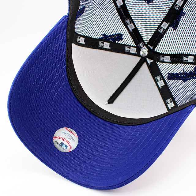 ニューエラ キャップ 9FORTY ロサンゼルス ドジャース MLB EMBROIDERY A-FRAME TRUCKER MESH CAP WHITE-DARK ROYAL BLUE