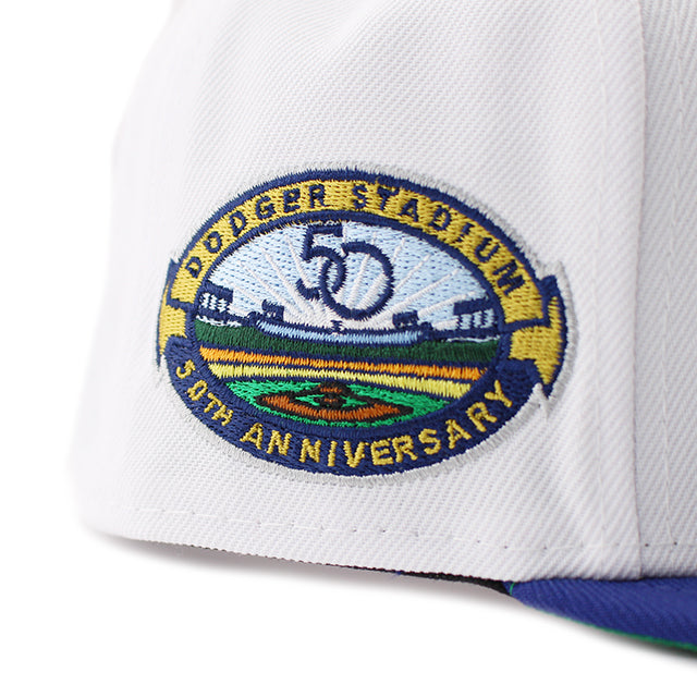 ニューエラ キャップ 59FIFTY ロサンゼルス ドジャース MLB DODGERS PACK 50TH FITTED CAP WHITE-DARK ROYAL BLUE