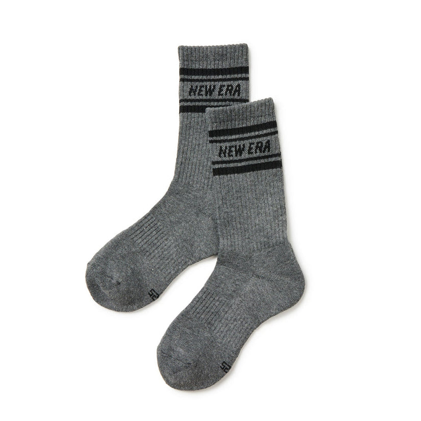 NEW ERA ソックス SOCKS CREW 3PARIS LINE CHARCOAL