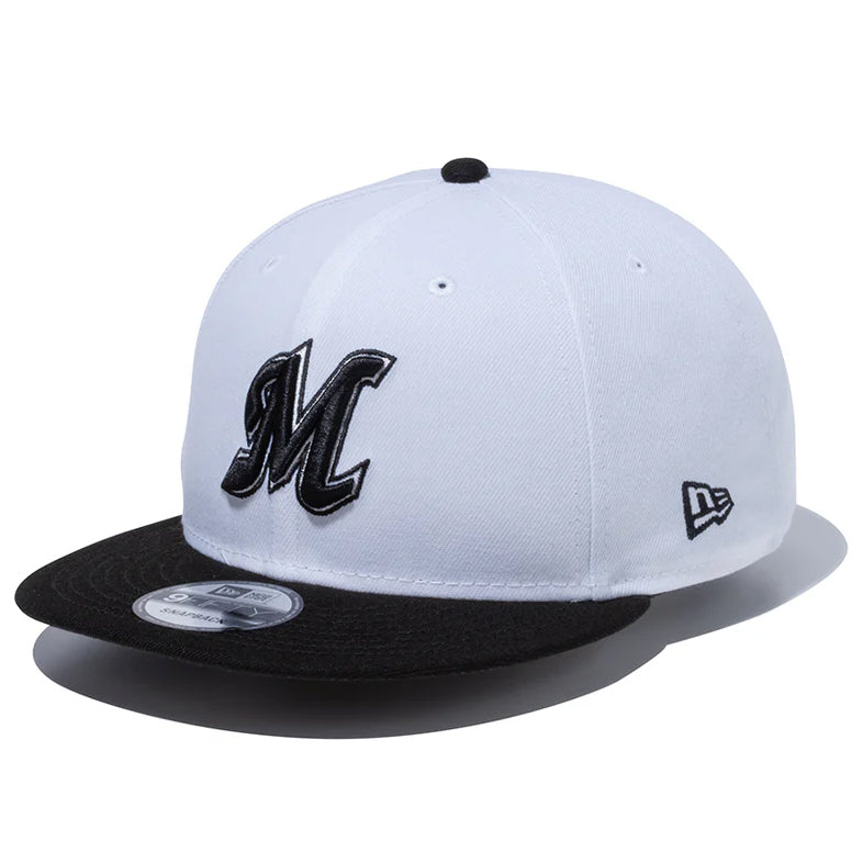 ニューエラ キャップ 9FIFTY スナップバック 千葉ロッテ マリーンズ NPB TEAM LOGO SNAPBACK CAP WHITE BLACK