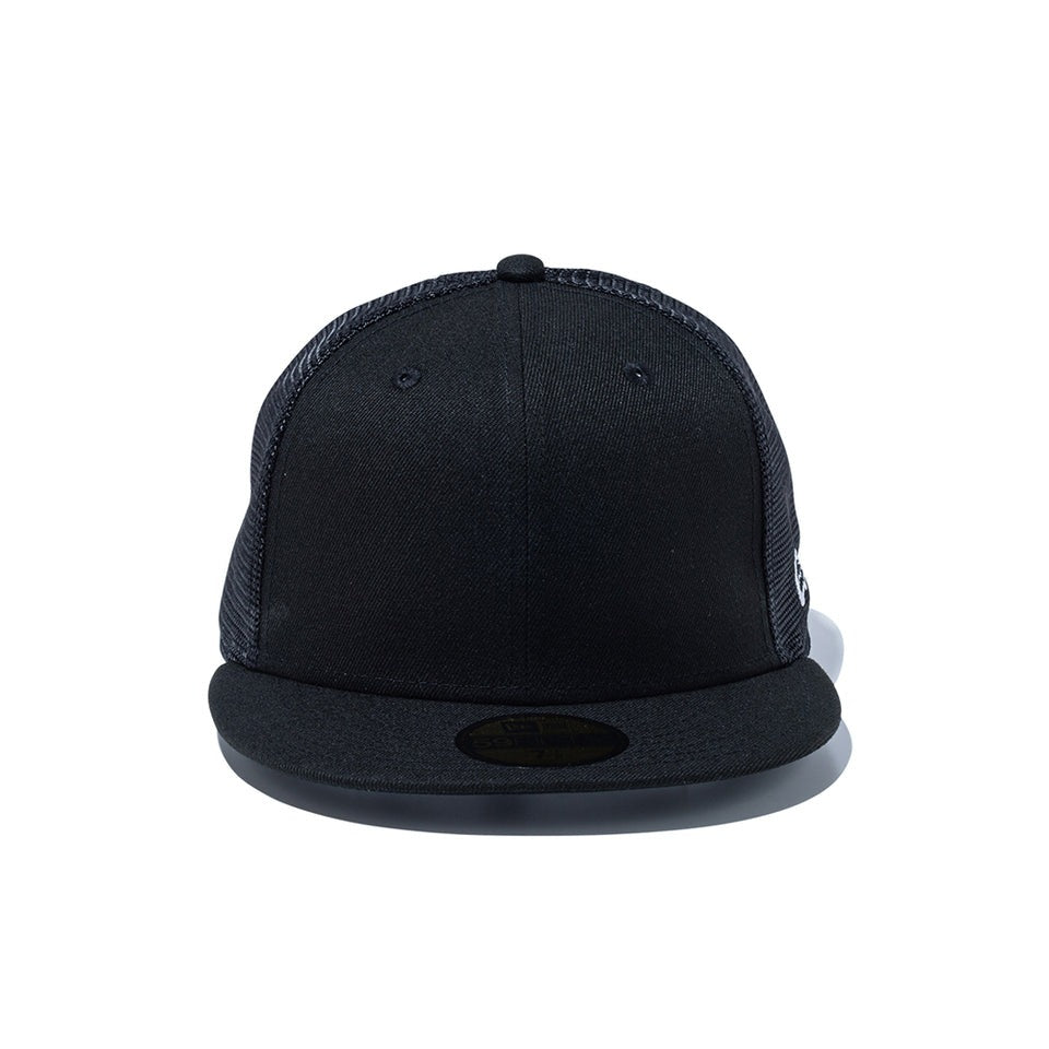 ニューエラ メッシュキャップ 59FIFTY BLANK BASIC TRUCKER MESH FITTED CAP BLACK BLACK FLAG