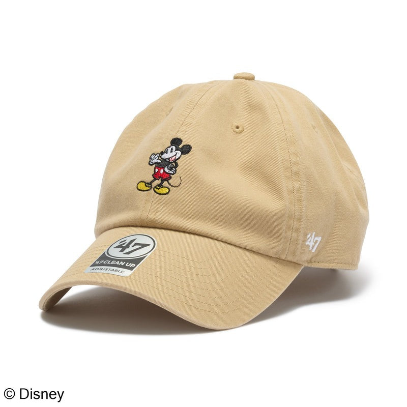 47ブランド キャップ ミッキーマウス CLEAN-UP STRAPBACK CAP KHAKI