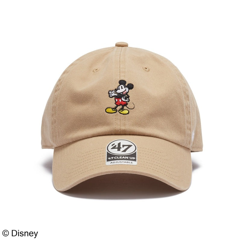 47ブランド キャップ ミッキーマウス CLEAN-UP STRAPBACK CAP KHAKI