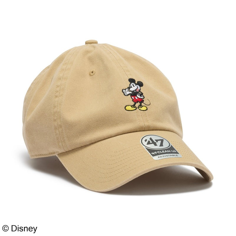 47ブランド キャップ ミッキーマウス CLEAN-UP STRAPBACK CAP KHAKI