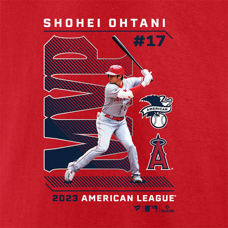 海外取寄 大谷翔平ア・リーグMVP記念モデル ロサンゼルス エンゼルス Tシャツ  2023AL MVP T-SHIRT RED LOS ANGELES ANGELS