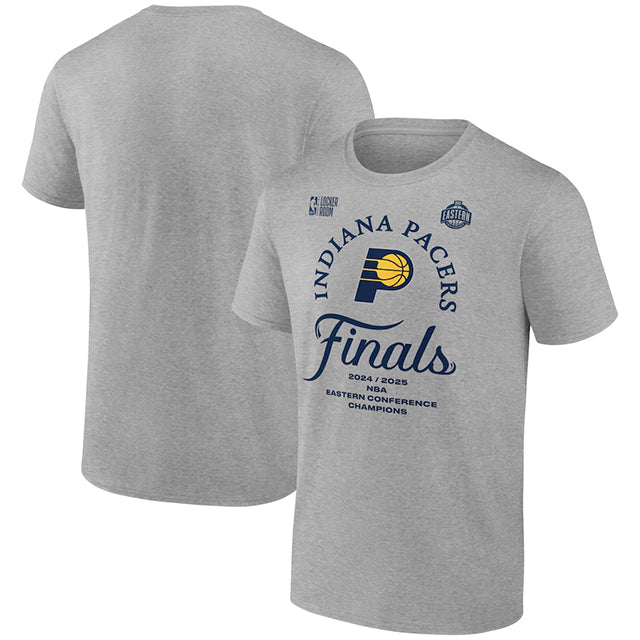 海外取寄  Tシャツ インディアナ ペイサーズ 2025 NBA EASTERN CONFERENCE CHAMPIONS LOCKER ROOM T-SHIRT HEATHER GREY