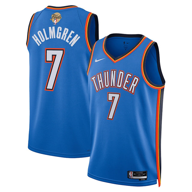 チェット ホルムグレンモデル 海外取寄 ナイキ レプリカユニフォーム オクラホマシティ サンダー 2025 NBA FINALS SWINGMAN JERSEY ICON EDITION BLUE