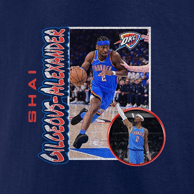 シェイ ギルジャス=アレクサンダーモデル 海外取寄 Tシャツ オクラホマシティ サンダー 90's PLAYER GRAPHIC T-SHIRT NAVY