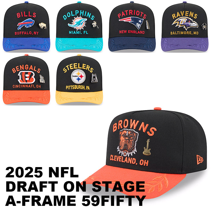 2025 NFL ドラフト選手着用 ニューエラ キャップ 59FIFTY NFL AFC 2025 ONSTAGE DRAFT A-FRAME FITTED CAP