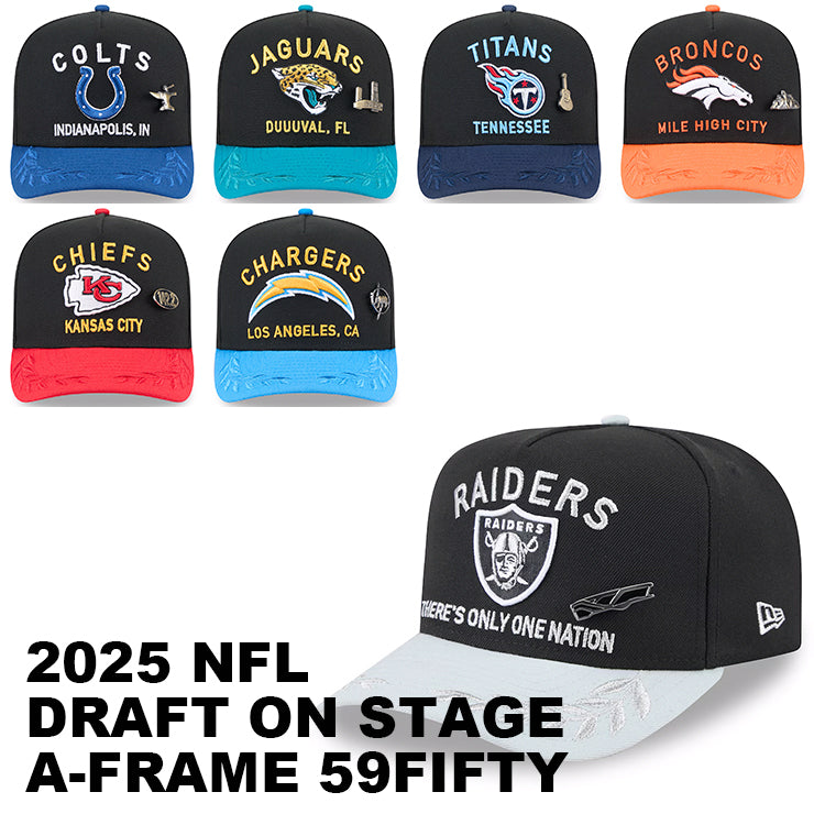 2025 NFL ドラフト選手着用 ニューエラ キャップ 59FIFTY NFL AFC 2025 ONSTAGE DRAFT A-FRAME FITTED CAP