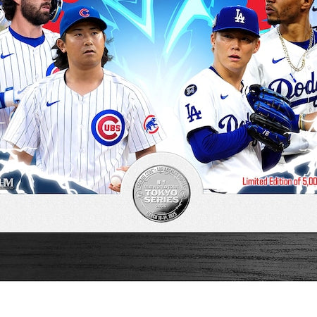 2025 東京シリーズ 海外取寄 額入りコラージュフレーム ロサンゼルス ドジャース vs シカゴ カブス