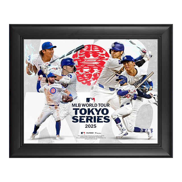 2025 東京シリーズ 海外取寄 額入りコラージュフレーム ロサンゼルス ドジャース vs シカゴ カブス