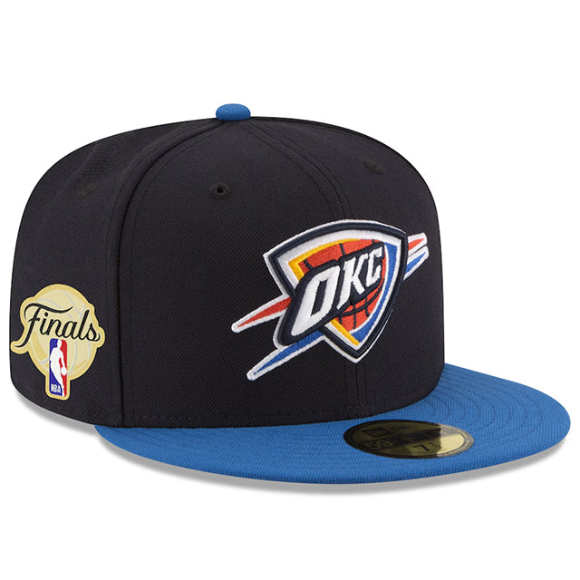 海外取寄 ニューエラ キャップ 59FIFTY オクラホマシティ サンダー 2025 NBA FINALS SIDE PATCH FITTED CAP NAVY