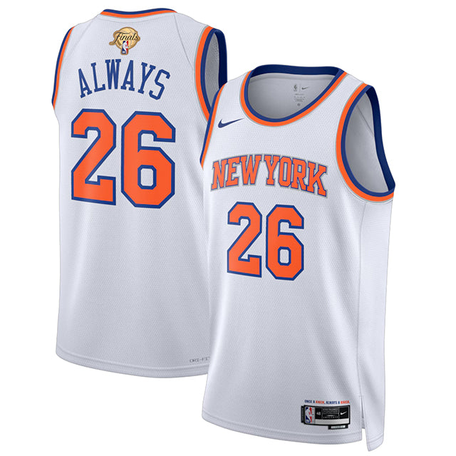 53年振りNBAファイナル優勝 ニューヨーク ニックス 海外取寄 ナイキ レプリカユニフォーム 2026 NBA FINALS CHAMPIONS ALWAYS 26 SWINGMAN JERSEY ASSOCIATION EDITION WHITE