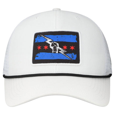 海外取寄 CMパンクモデル WWE キャップ スナップバック PRIMARY FLAG MARK TRUCKER MID-PRO SNAPBACK CAP WHITE