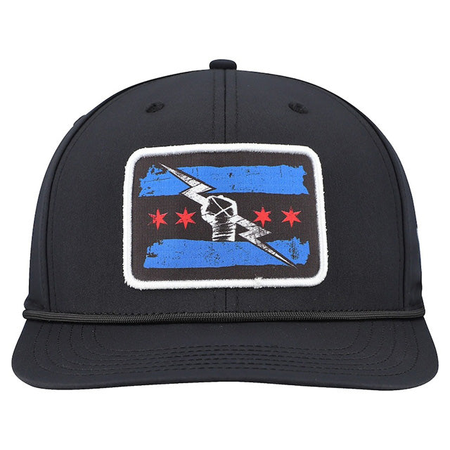 海外取寄 CMパンクモデル WWE キャップ スナップバック PRIMARY FLAG MARK BACK 9 SNAPBACK CAP BLACK