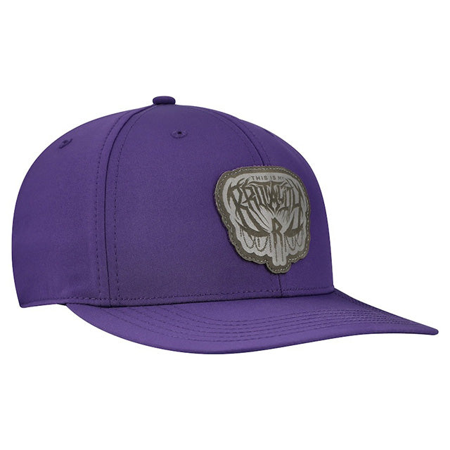 海外取寄 リア リプリーモデル WWE キャップ スナップバック THIS IS WHY BRUTALITY LEATHER PATCH BACK 9 SNAPBACK CAP PURPLE