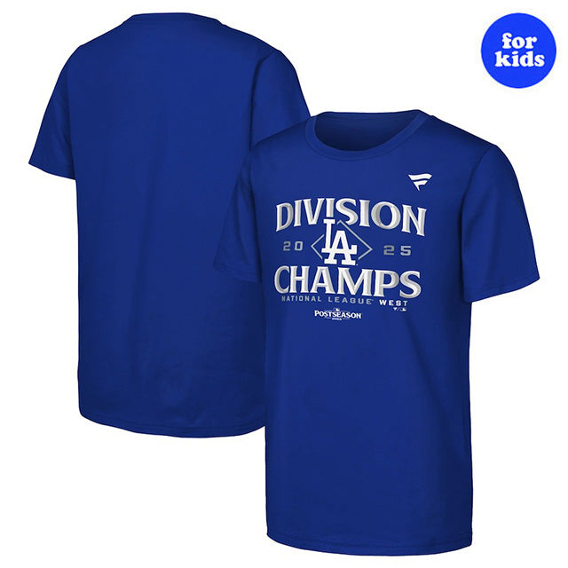 子供用 2025 ナショナルリーグ西地区チャンピオン ロッカールームモデル 海外取寄 Tシャツ ロサンゼルス ドジャース MLB 2025 NL WEST DIVISION CHAMPIONS LOCKER ROOM YOUTH T-SHIRTS ROYAL