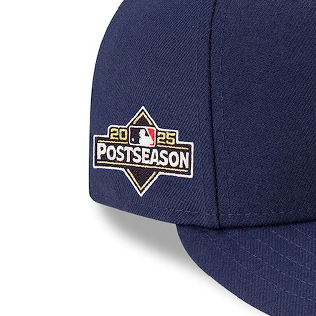 海外取寄 2025 ポストシーズンモデル ニューエラ キャップ LP 59FIFTY ミルウォーキーブルワーズ MLB POSTSEASON AUTHENTIC COLLECTION LOW PROFILE FITTED CAP NAVY