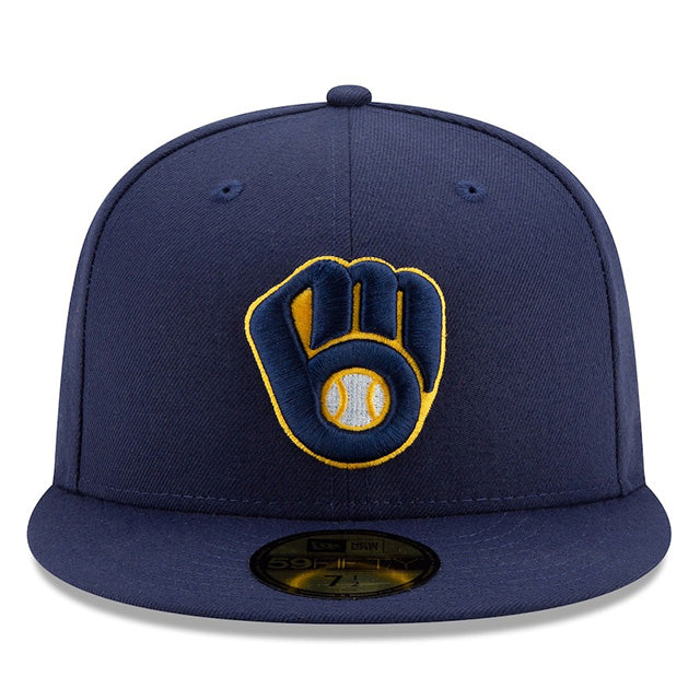 海外取寄 2025 ポストシーズンモデル ニューエラ キャップ 59FIFTY ミルウォーキーブルワーズ MLB POSTSEASON AUTHENTIC COLLECTION FITTED CAP NAVY