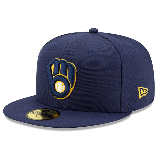 海外取寄 2025 ポストシーズンモデル ニューエラ キャップ 59FIFTY ミルウォーキーブルワーズ MLB POSTSEASON AUTHENTIC COLLECTION FITTED CAP NAVY