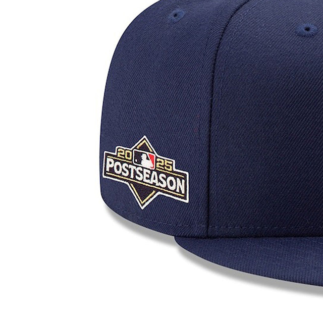 海外取寄 2025 ポストシーズンモデル ニューエラ キャップ 59FIFTY ミルウォーキーブルワーズ MLB POSTSEASON AUTHENTIC COLLECTION FITTED CAP NAVY