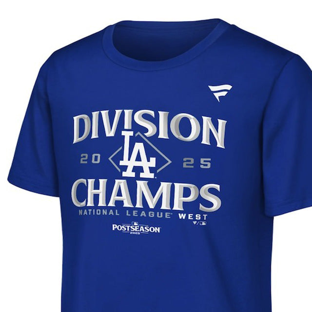 子供用 2025 ナショナルリーグ西地区チャンピオン ロッカールームモデル 海外取寄 Tシャツ ロサンゼルス ドジャース MLB 2025 NL WEST DIVISION CHAMPIONS LOCKER ROOM YOUTH T-SHIRTS ROYAL