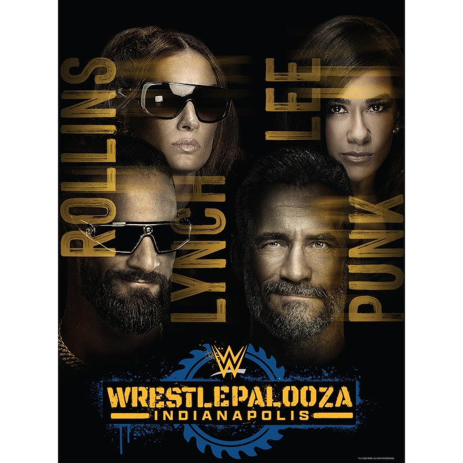 レッスルパルーザ2025 海外取寄 FANATICS AUTHENTIC ポスター CM パンク&AJリー VS セス "フリーキン" ロリンズ&ベッキー・リンチ WRESTLEPALOOZA 2025 18" x 24" EVENT MATCH POESTER