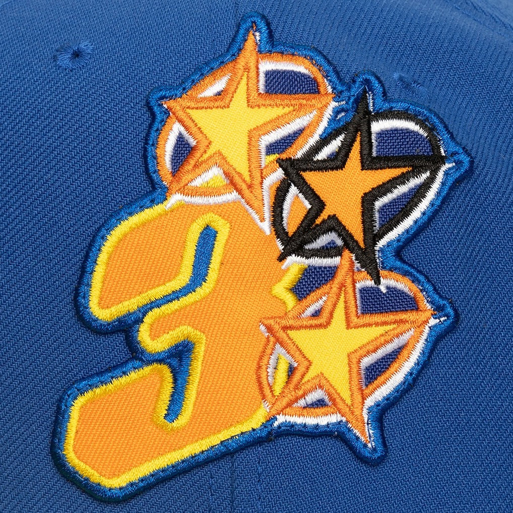 ミッチェル&ネス×ビリーアイリッシュ 海外取寄 ゴールデンステイト ウォリアーズ HARDWOOD CLASSICS PATCH SNAPBACK CAP BLUE LIMITED EDITION