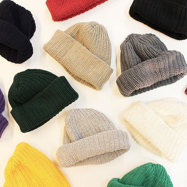 13色展開 コロンビアニットキャップ コットンビーニー WATCH CAP BEANIE COLUMBIA KNIT BLANK black white red gold grape natural evergreen burgundy navy