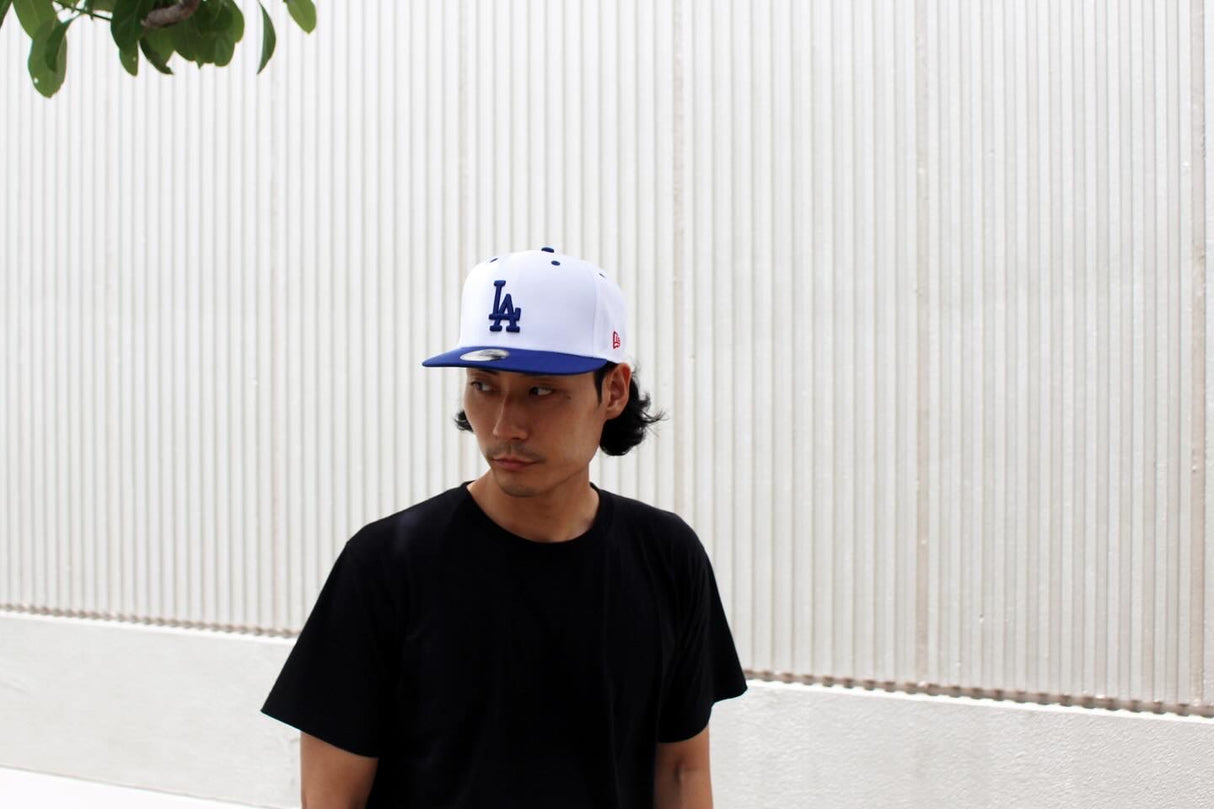 ニューエラ キャップ 59FIFTY ロサンゼルス ドジャース MLB DODGERS PACK 50TH FITTED CAP WHITE-DARK ROYAL BLUE