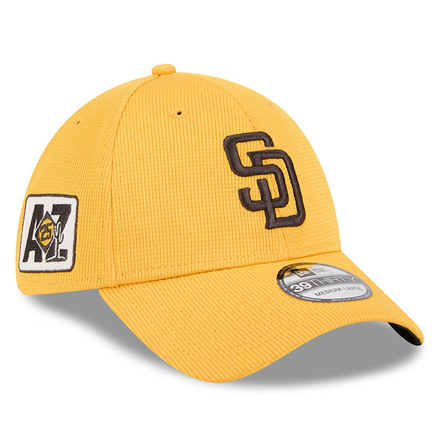 ニューエラ キャップ 海外取寄 39THIRTY サンディエゴ パドレス 2025 MLB SPRING TRAINING BP FLEX FIT CAP GOLD