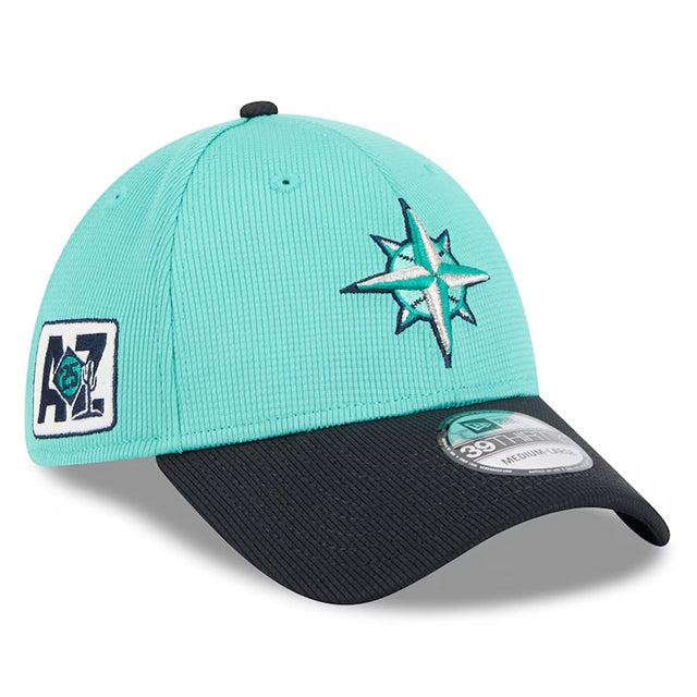 ニューエラ キャップ 海外取寄 39THIRTY シアトル マリナーズ 2025 MLB SPRING TRAINING BP FLEX FIT CAP AQUA-NAVY