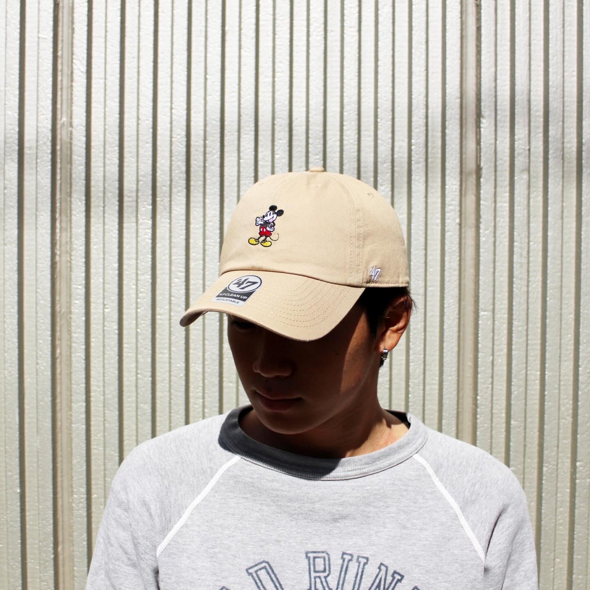 47ブランド キャップ ミッキーマウス CLEAN-UP STRAPBACK CAP KHAKI