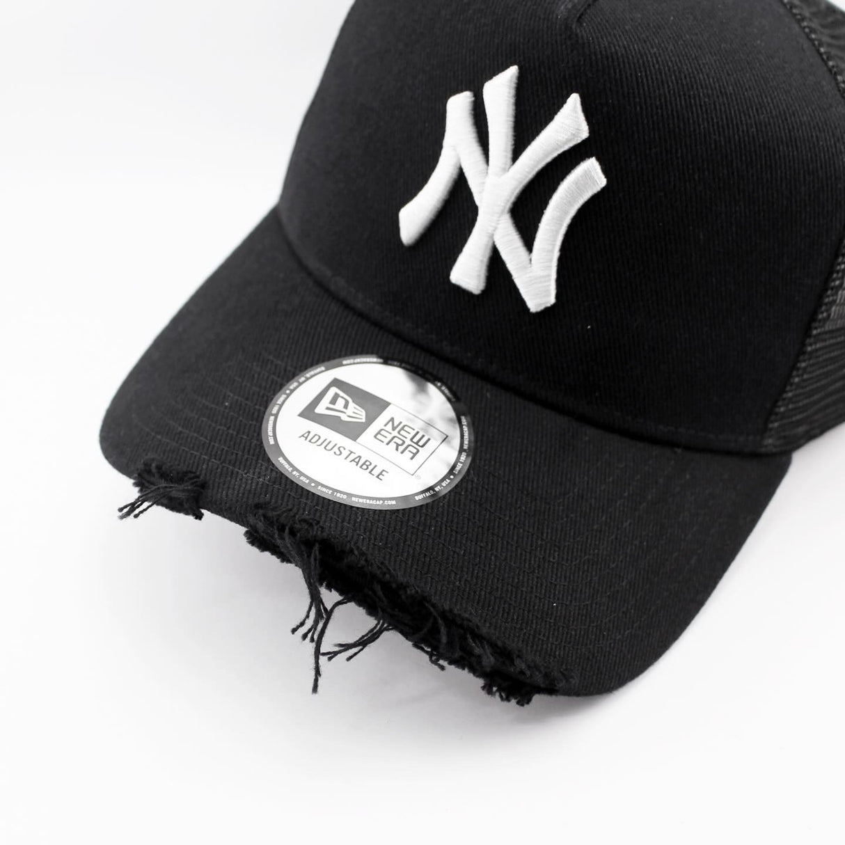 ニューエラ キャップ 9FORTY ニューヨーク ヤンキース DAMAGED TWILL A-FRAME MESH CAP BLACK