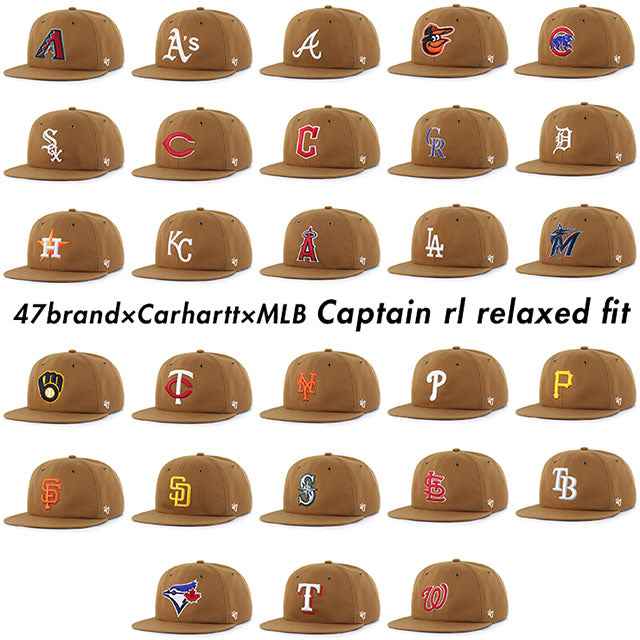 海外取寄 47ブランド キャップ MLB カーハート CARHARTT 47BRAND CAPTAIN RL RELAXED FIT CAP BROWN