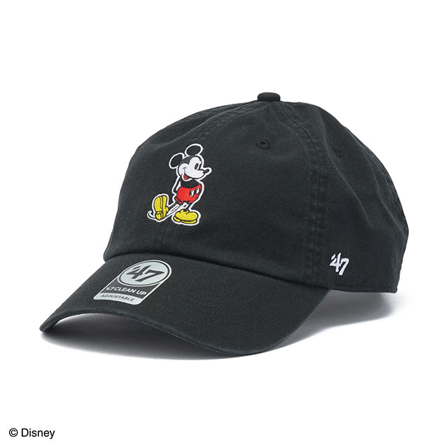 47ブランド キャップ ミッキーマウス CLEAN-UP STRAPBACK CAP BLACK