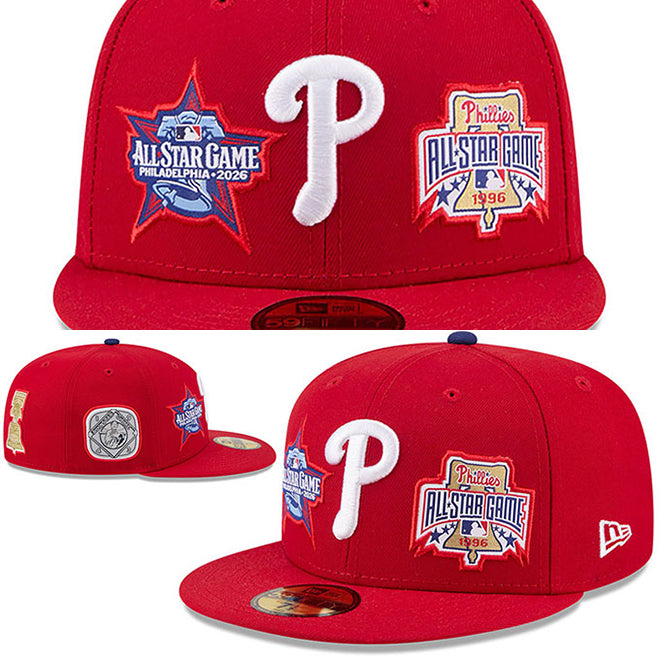 ニューエラ キャップ 59FIFTY フィラデルフィア フィリーズ MLB 2026 ALL STAR GAME ELEMENTS FITTED CAP RED