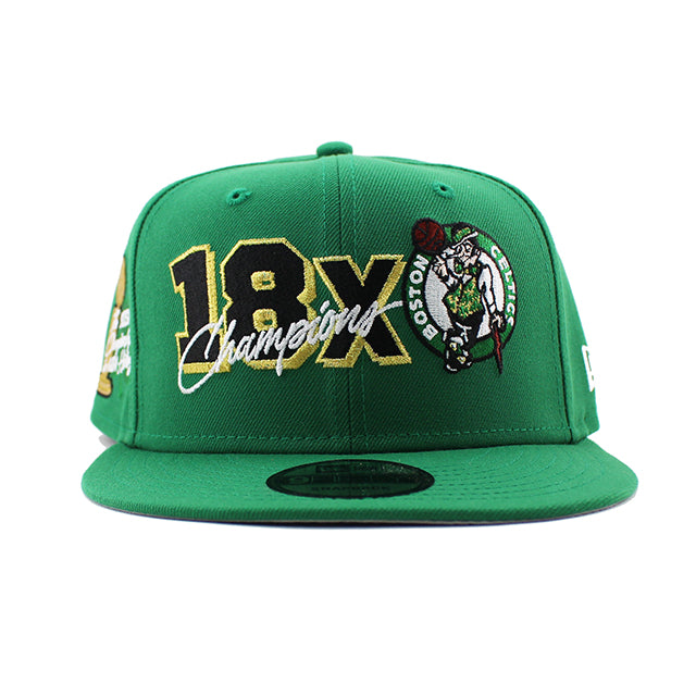 ニューエラ キャップ 9FIFTY ボストン セルティックス 18X NBA CHAMPIONS MOST IN HISTORY SNAPBACK CAP GREEN