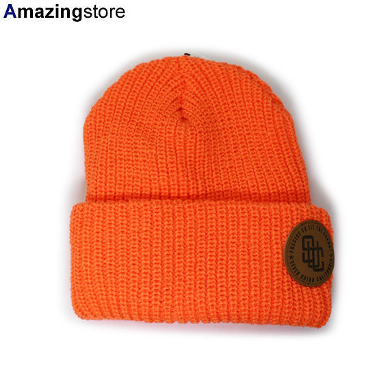 7ユニオン ニットキャップ INTERPOSE LEATHER PATCH BEANIE CAP ORANGE