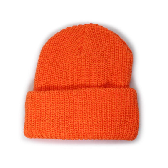 7ユニオン ニットキャップ INTERPOSE LEATHER PATCH BEANIE CAP ORANGE