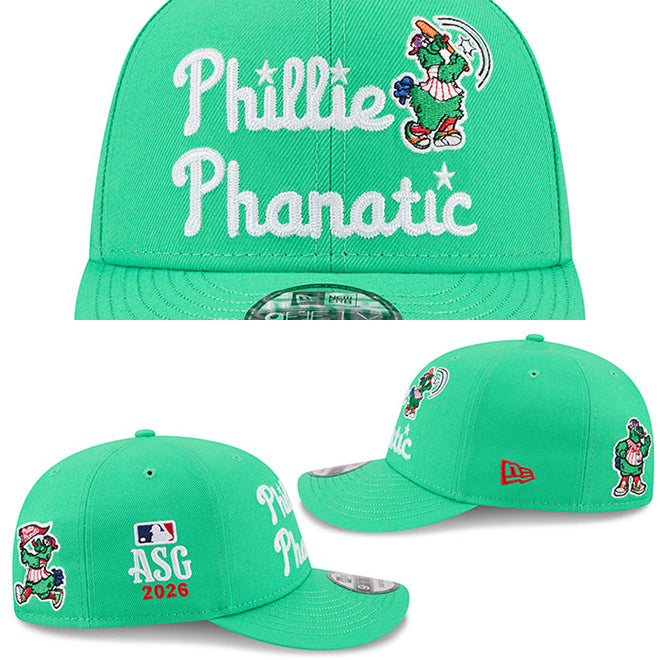 ニューエラ キャップ PC9FIFTY スナップバック フィラデルフィア フィリーズ MLB 2026 ALL STAR GAME PHANATIC PRE-CURVED SNAPBACK CAP LIME GREEN