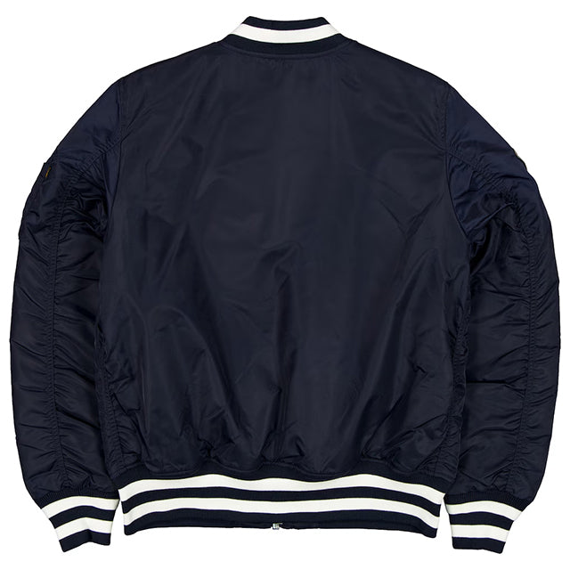 海外取寄 ニューエラ ジャケット アトランタ ブレーブス ALPHA INDUSTRIES MA-1 FULL-ZIP BOMBER JACKET NAVY