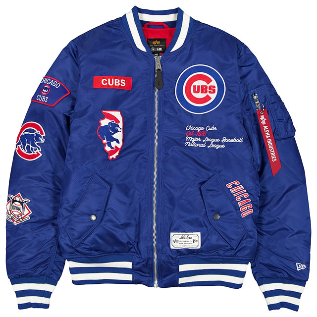 海外取寄 ニューエラ ジャケット シカゴ カブス ALPHA INDUSTRIES MA-1 FULL-ZIP BOMBER JACKET ROYAL BLUE