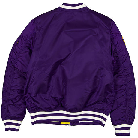 海外取寄 ニューエラ ジャケット ロサンゼルス レイカーズ ALPHA INDUSTRIES MA-1 FULL-ZIP BOMBER JACKET PURPLE