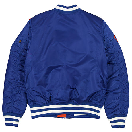 海外取寄 ニューエラ ジャケット ニューヨーク ニックス ALPHA INDUSTRIES MA-1 FULL-ZIP BOMBER JACKET ROYAL BLUE